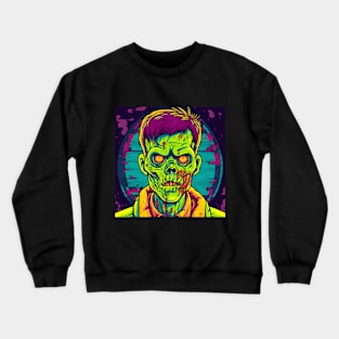 Korean Zombie man in neon lights Crewneck Sweatshirt